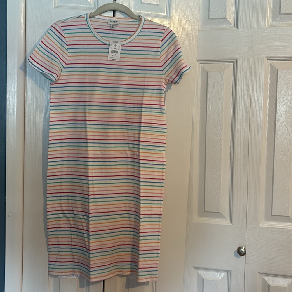 NWT  J CREW short sleeve striped t-shirt dress 100% cotton size XXS - Picture 5 of 7